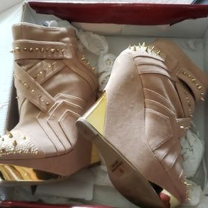 Beige Wedge Heel